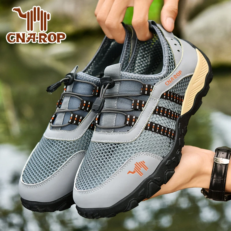 领航骆驼男鞋夏季夏天网鞋男士网眼网面鞋休闲运动涉水溯溪鞋