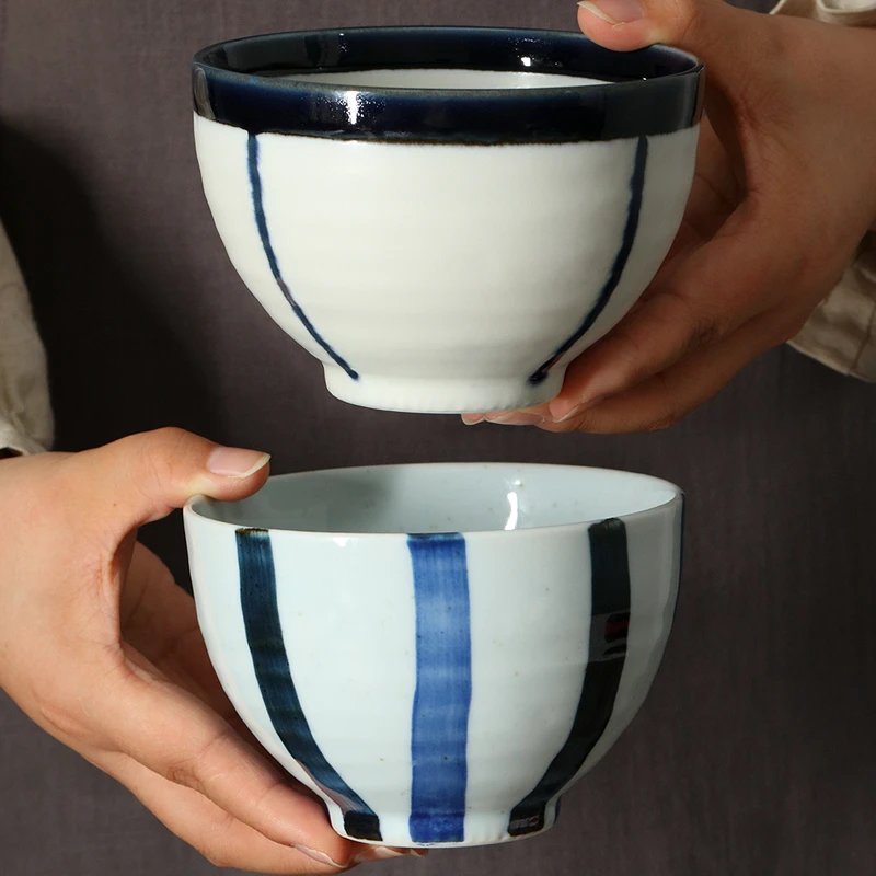 粗陶福利一【单支】日本进口美浓烧手绘粗陶侘寂小丼碗12cm