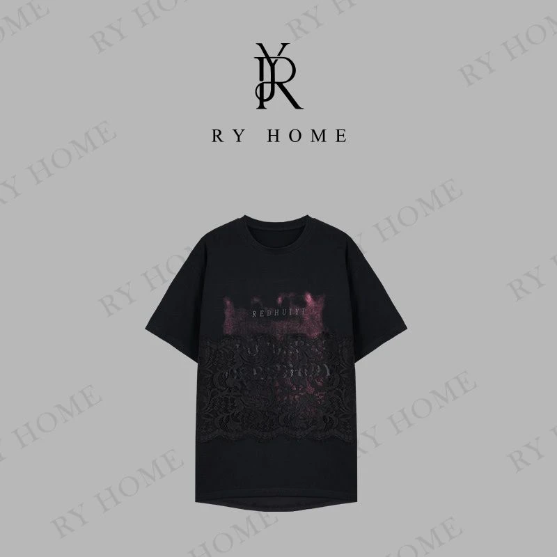 【容雨RYHOME】设计感蕾丝短袖T恤252T2106
