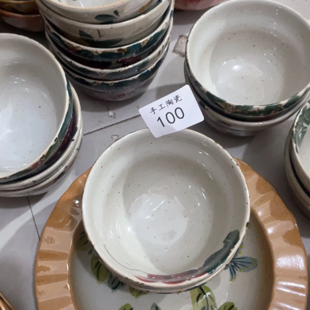 ㄣ***ａ景德镇手工陶瓷碗两个100