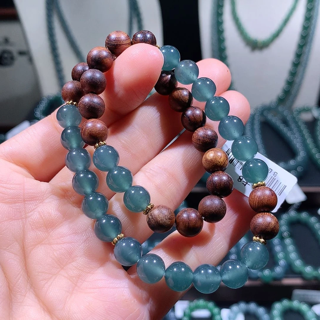 未镶嵌手链翡翠天然a货翡翠手串8mm