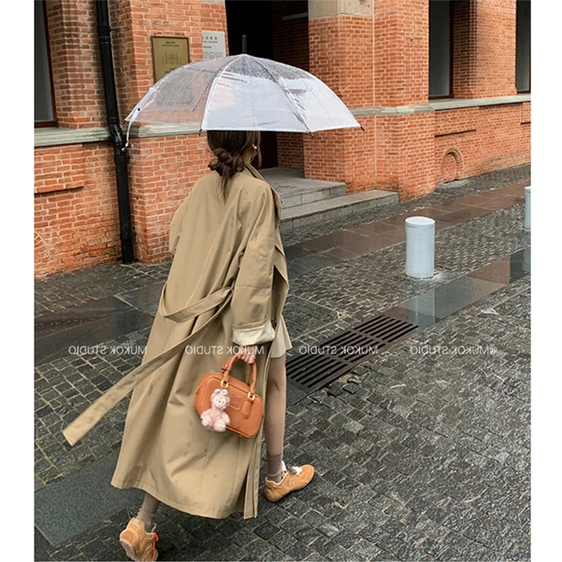 风衣女中长款2025春秋气质小个子休闲百搭宽松英伦韩版卡其色大衣