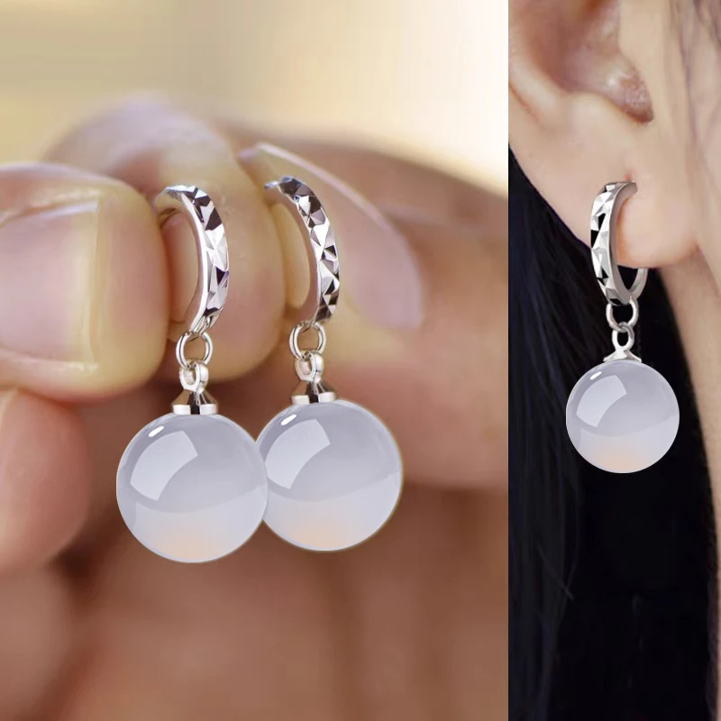 【典典福利】专柜正品天然玛瑙耳环925纯银耳环女爆款气质大气耳坠