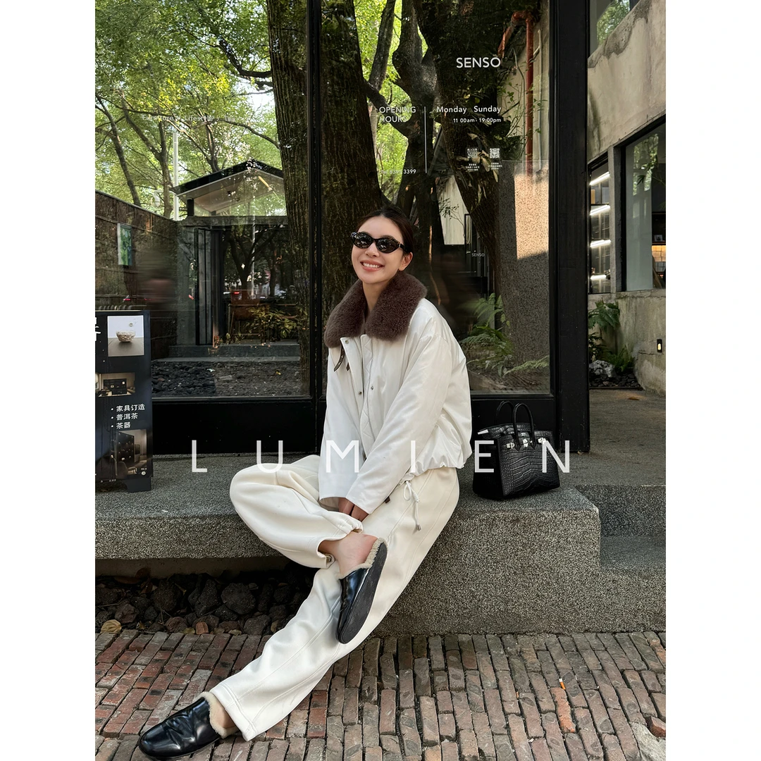 【LUMIEN 新品】复古巴恩风山羊绒领子90绒子白鹅绒羽绒服LX5KWW303