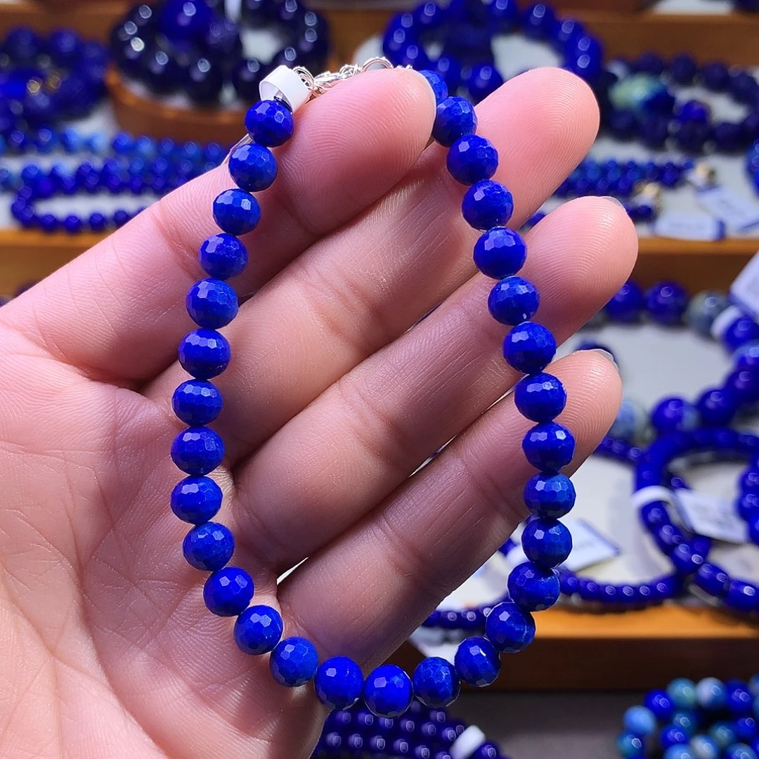 青金石银S925镶嵌手链6.3m