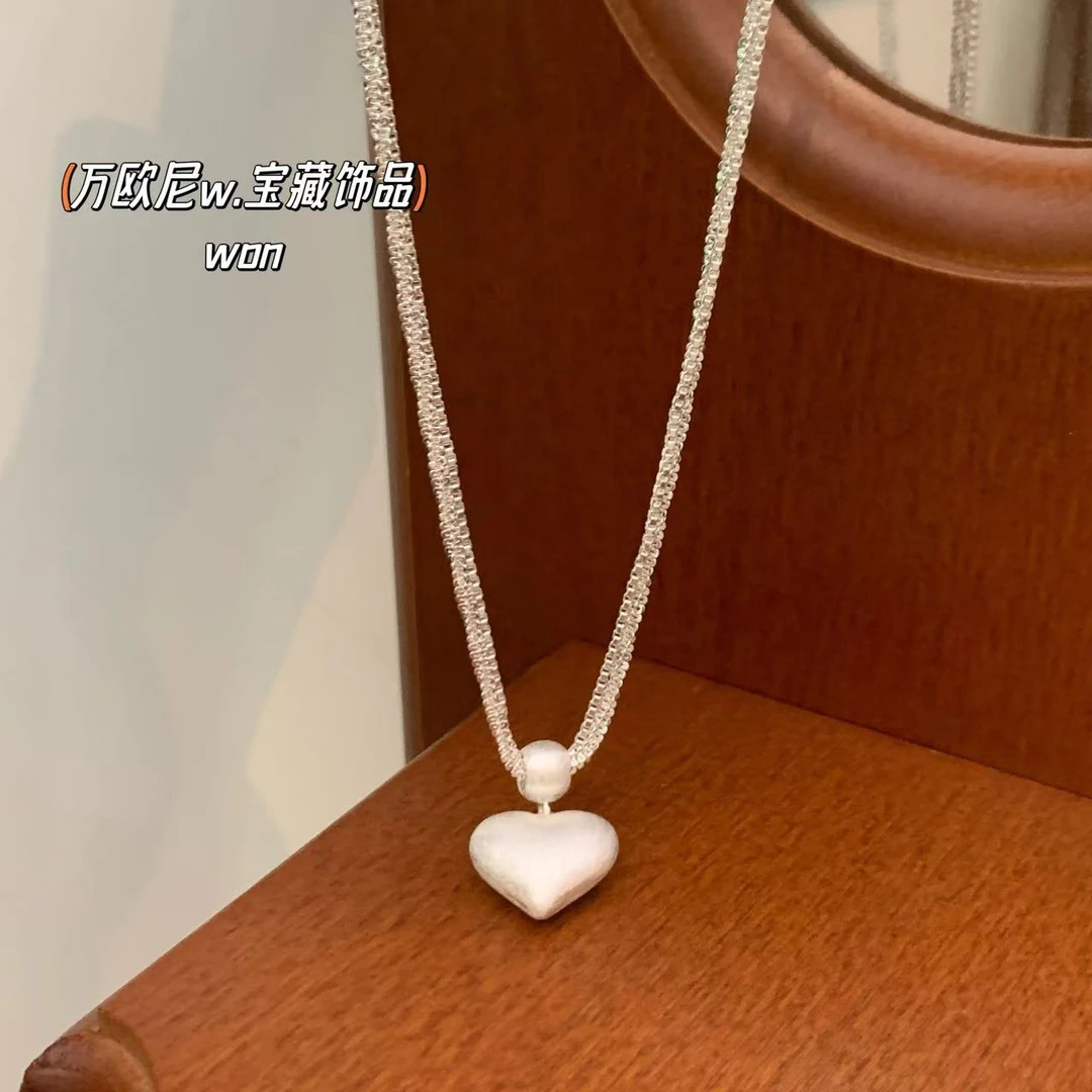 铜合金项链 CHANGE x 双层肌理爱心项链 百搭素款气质弧X753