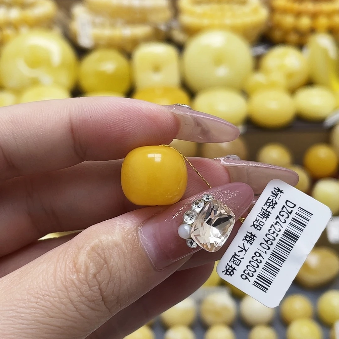 琥珀未镶嵌裸石14*12.6mm氧化款老型