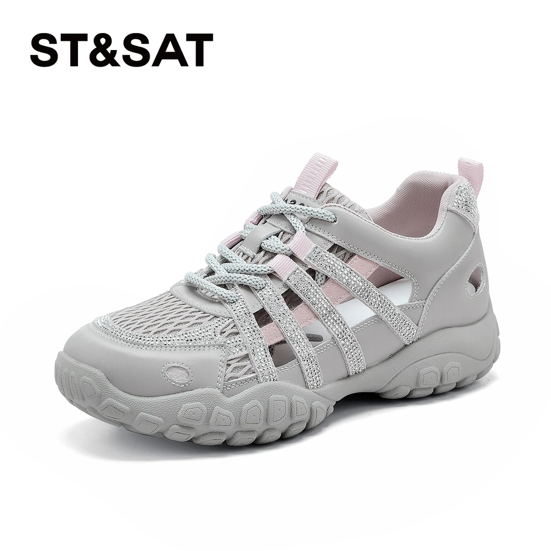 St&Sat/星期六2025夏季新款镂空透气时尚休闲鞋百搭阿甘鞋女鞋