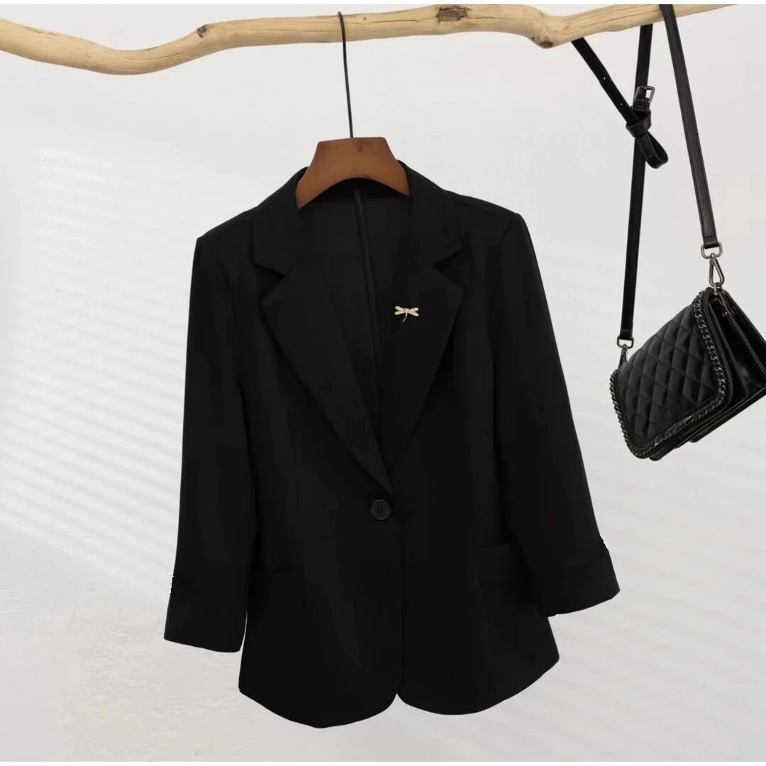 606秋季长袖加厚西服宽松百搭通勤韩版气质轻奢休闲职业时尚
