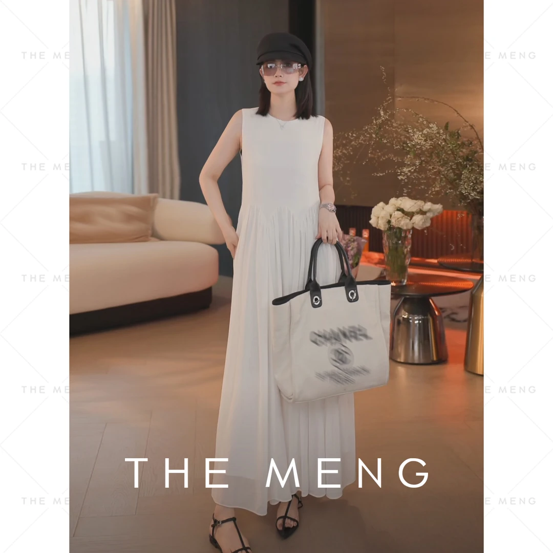 THE MENG【芳华】法式优雅减龄通勤显瘦无袖连衣裙#M252G0002