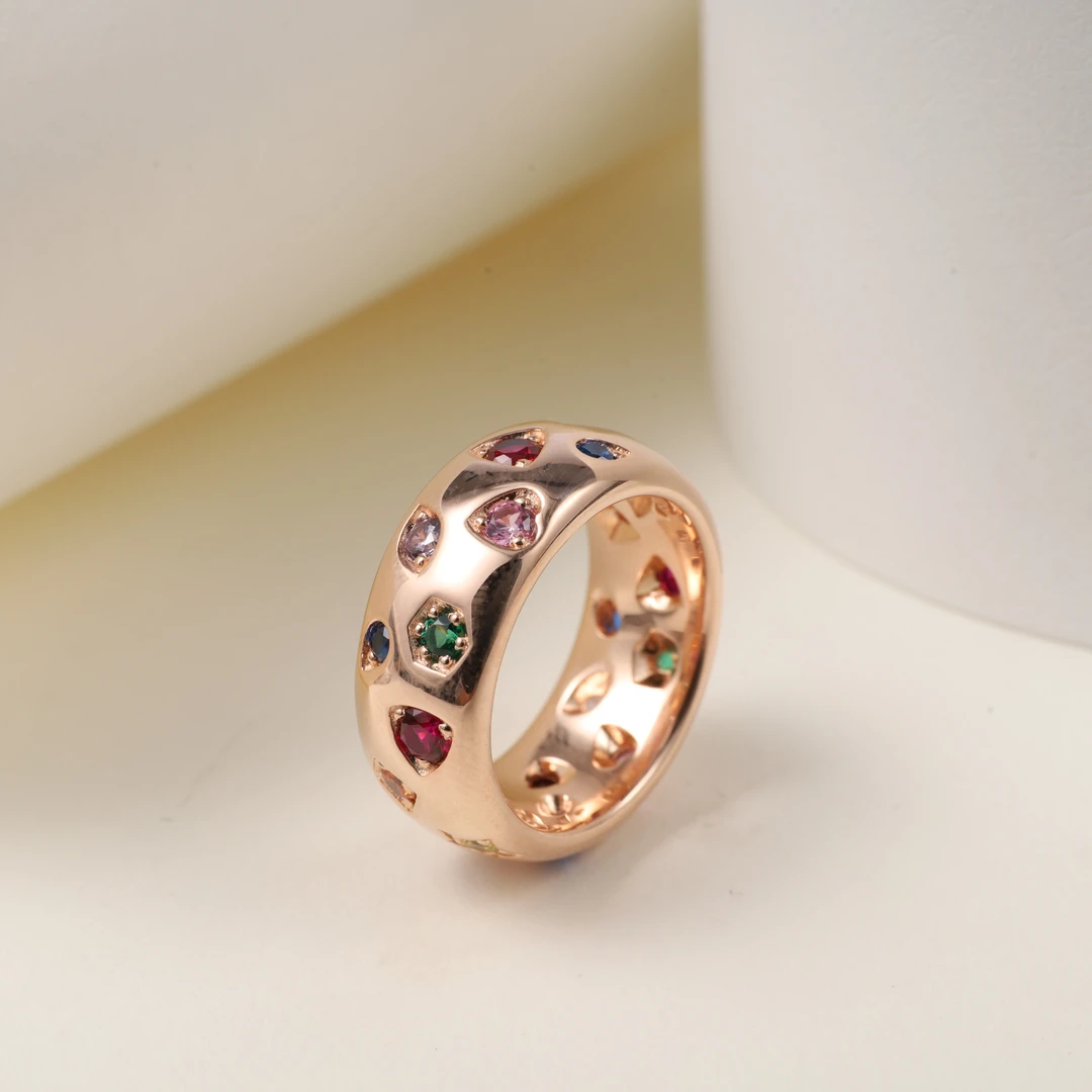 925银私人高定入会工艺体验款-定制戒指（玫金色宽版）S-40660