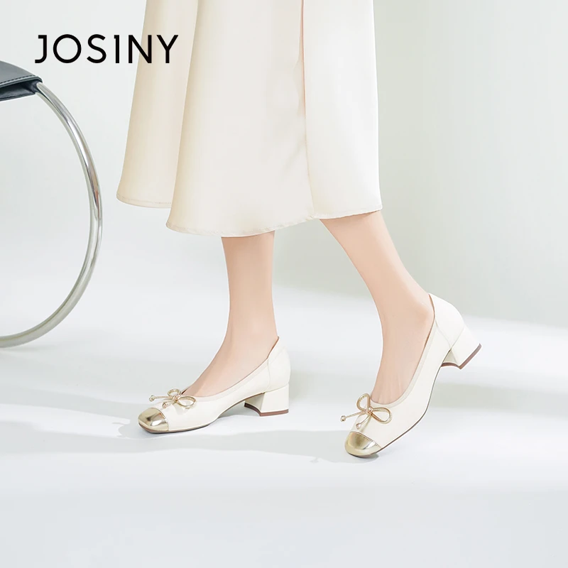 卓诗尼浅口2025春云枕家族鞋子女粗跟百搭中跟单鞋高跟鞋小众