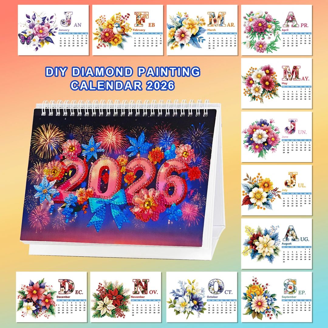 新款钻石画办公桌上日历台历2026年钻石绣手工diy解压礼物