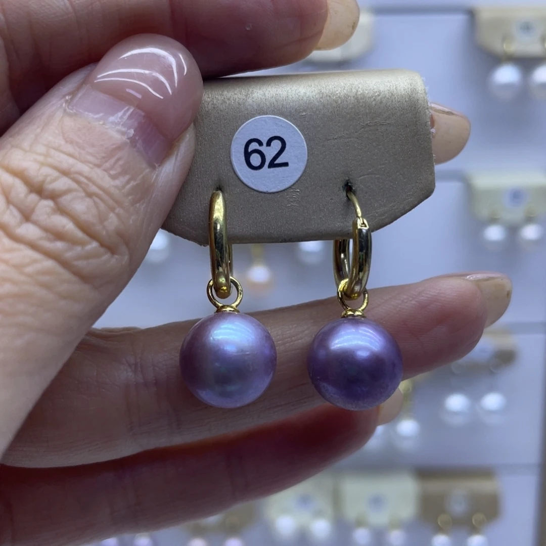 银S925镶嵌耳饰淡水珍珠