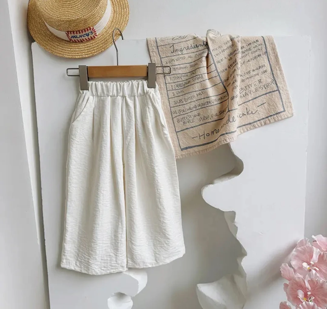 【奶芙裤】2025新款夏季女童直筒裤亲子装纯色清新韩系舒适柔软宽松