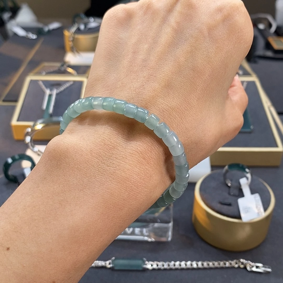 翡翠未镶嵌手镯珠串6