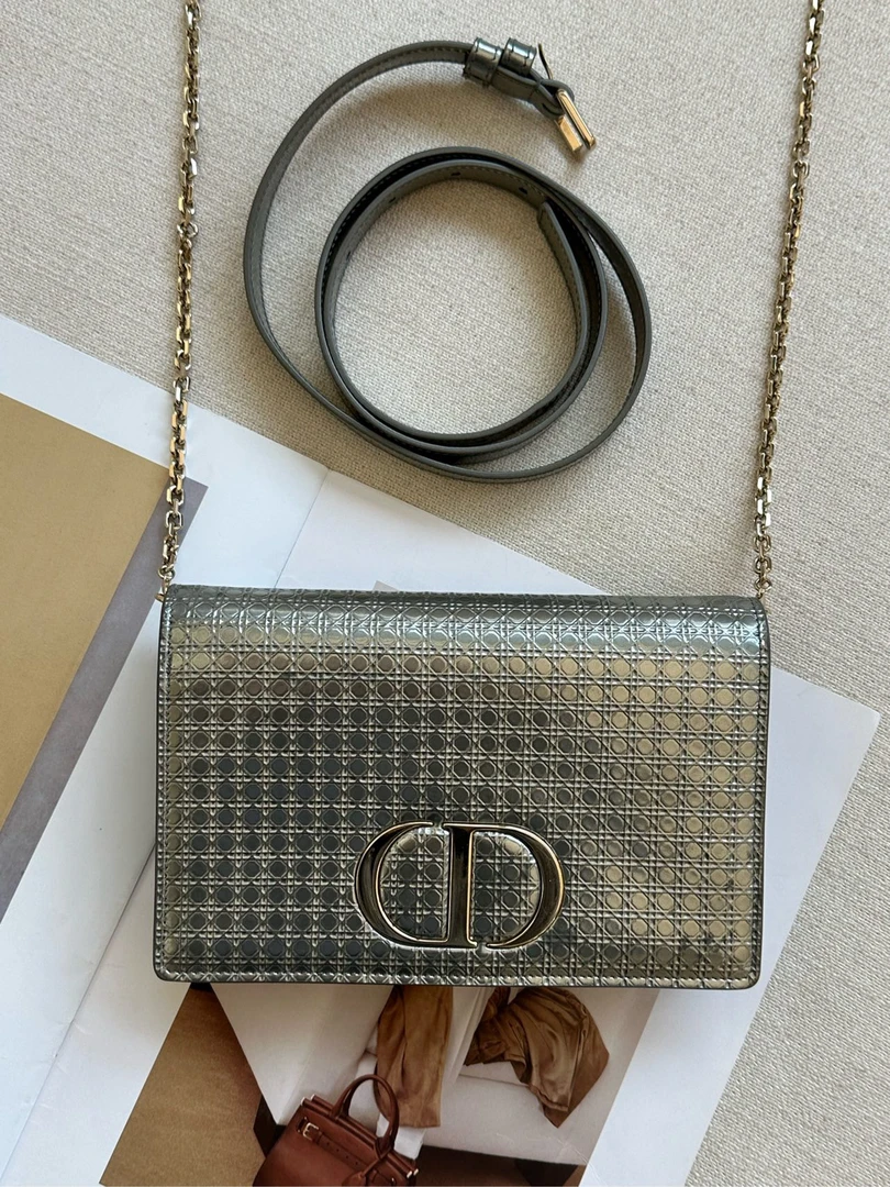 95新 DIOR/迪奥 镜面银色链条腰包斜挎包两用二合一 公价16800