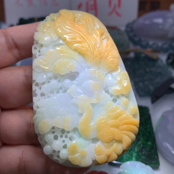 翡翠颈饰未镶嵌保真天然A货翡翠