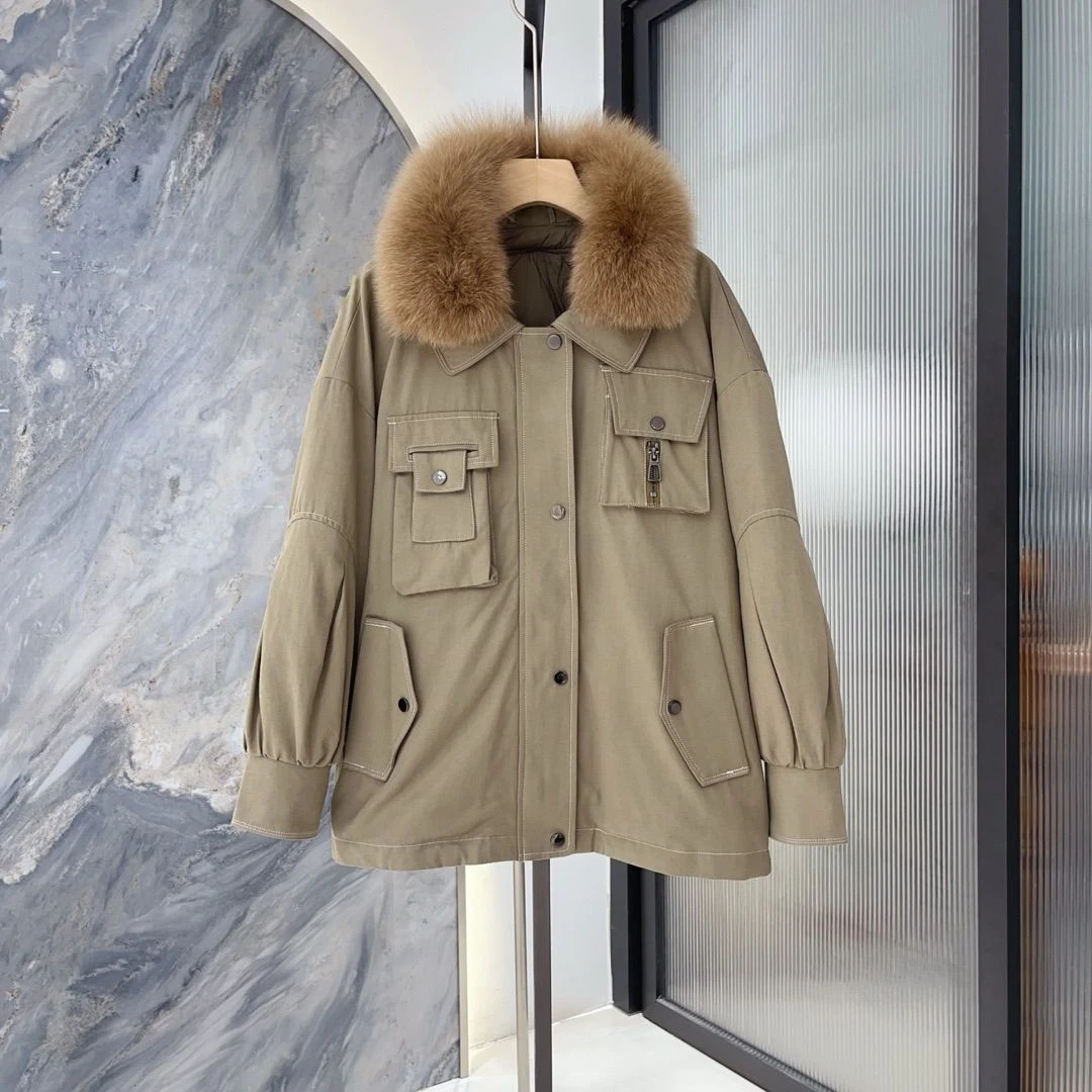 【六六专属】气质女装时尚新款女士毛领女外套-21928