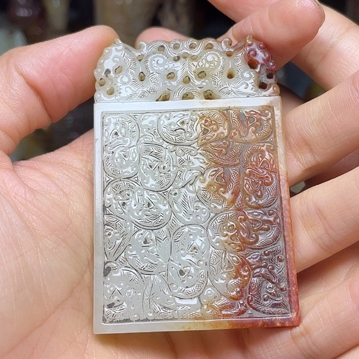 手***7和田玉未镶嵌挂件