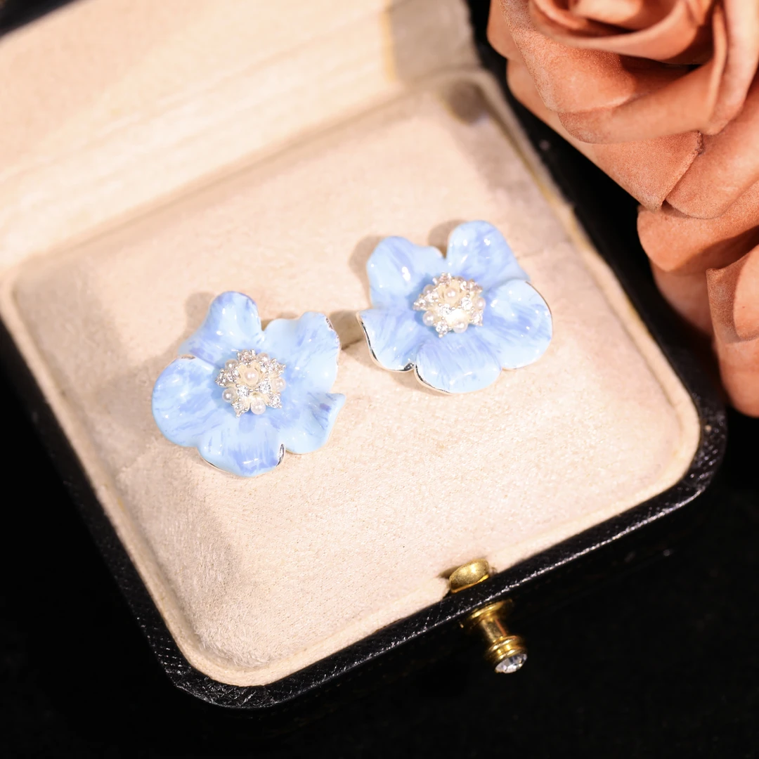 铜合金耳饰 【池语】轻奢时尚气质百搭高级小众设计感耳饰RH1067