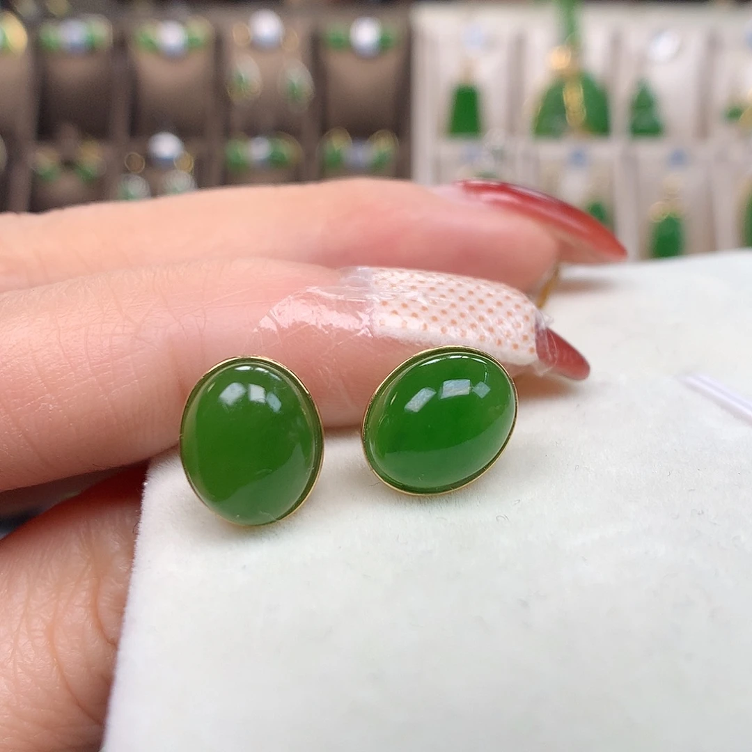 和田玉（碧玉）18K金镶嵌颈饰911