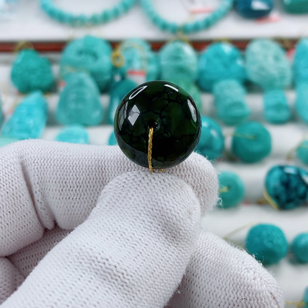 绿松石未镶嵌车挂直径18.8