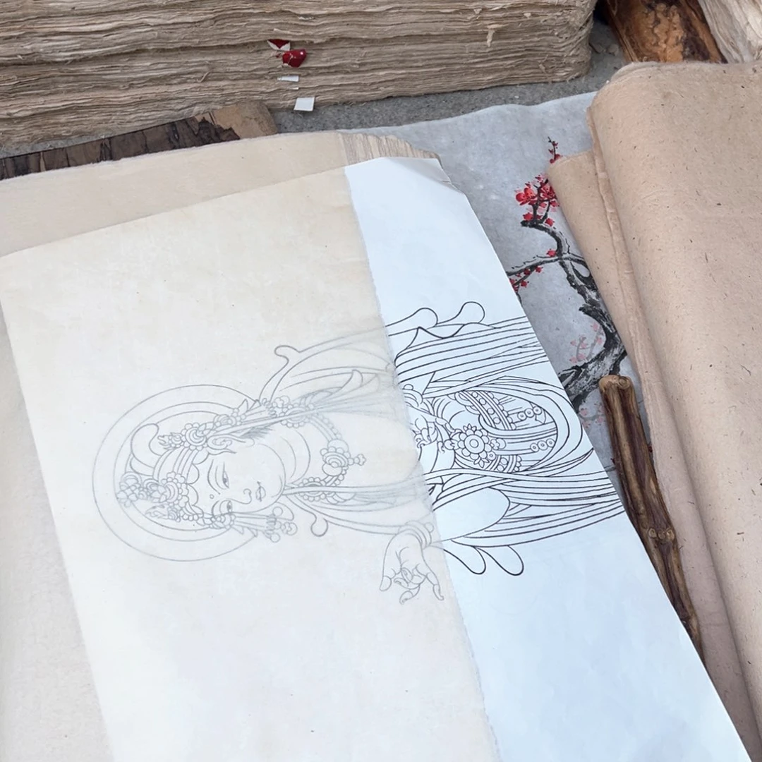 K1蝉翼竹纸50张微瑕。 46×76cm一刀