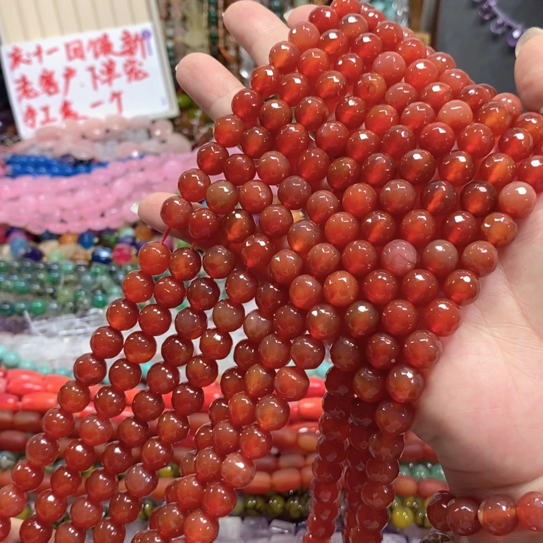 玛瑙/玉髓未镶嵌珠宝半成品玛瑙切面一条加长款卡10mm有42公分