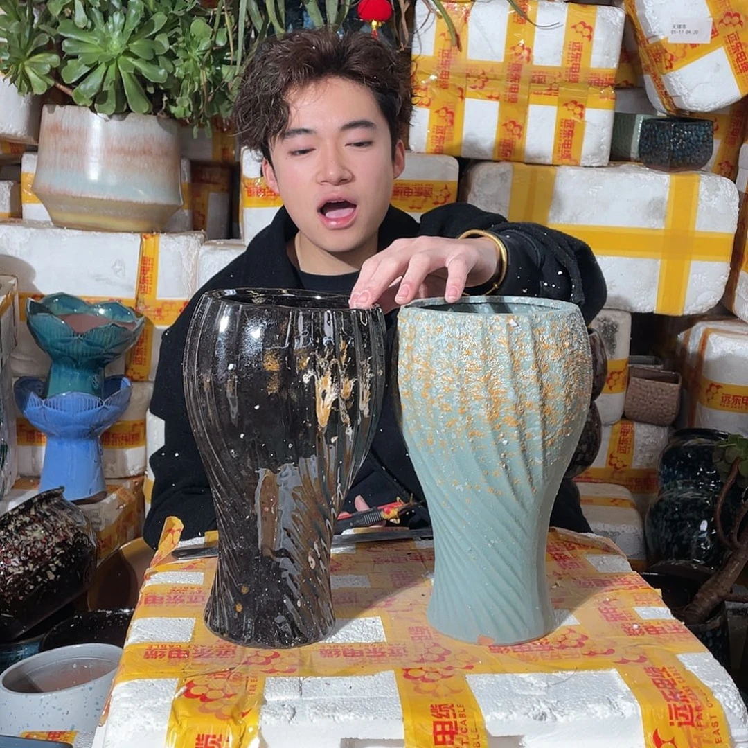 无铅玻璃宜兴紫砂花盆