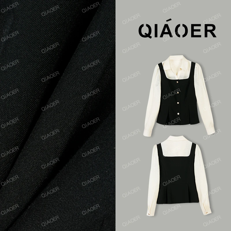 乔儿定制【马甲衬衫】醋酸莱赛尔亚麻轻奢高级感假两件百搭长袖衬衫