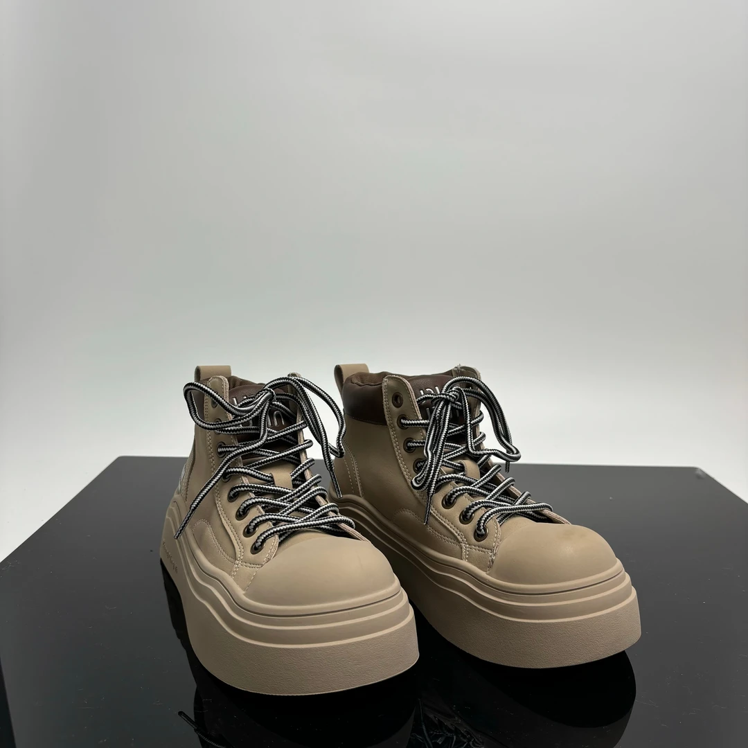 厚底复古瘦瘦靴女2025春款英伦风增高短筒马丁靴女 66012同966-9