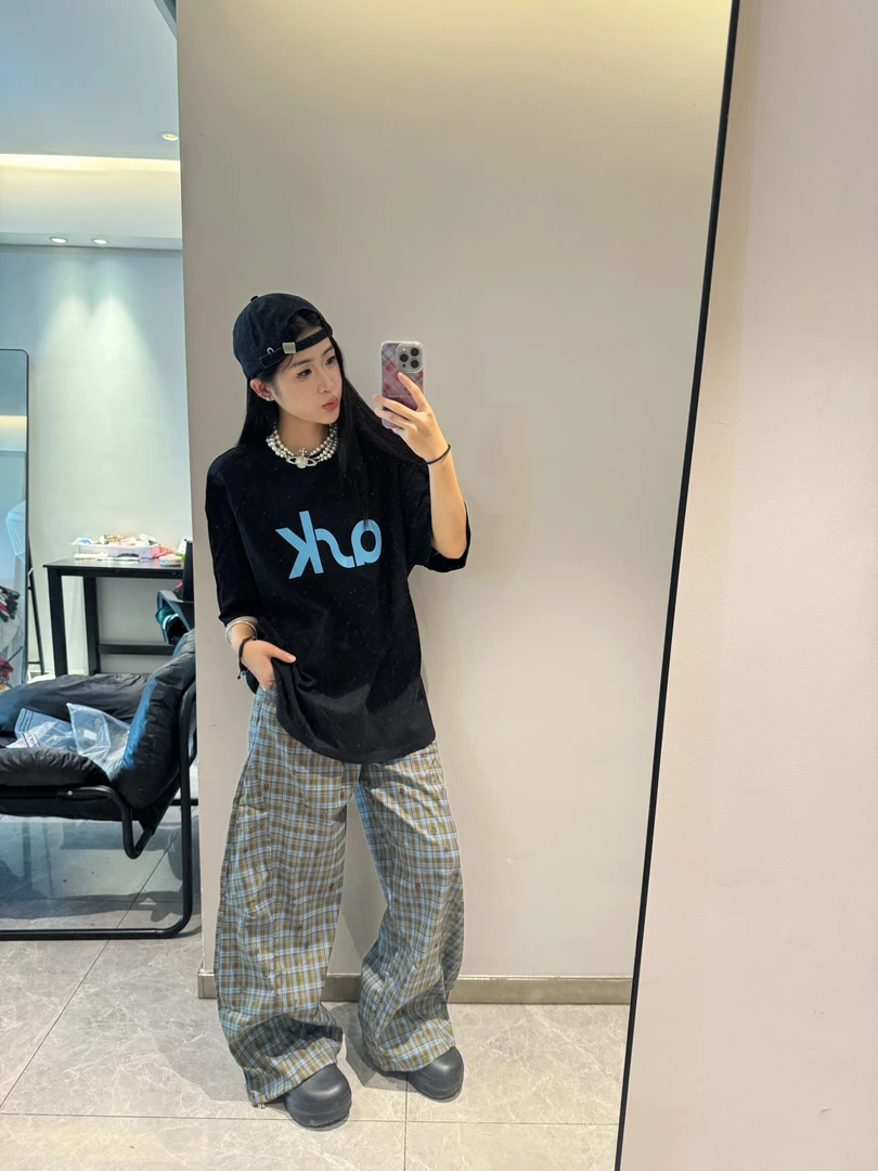 原创品牌ASK基础logo印花重磅纯棉T恤男女潮牌街舞短袖宽松