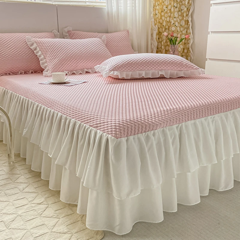 2025新款A类冰丝凉席床裙款夏季凉感防滑冰豆豆冰丝席可水洗家用