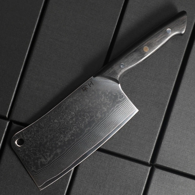 黑彩木雨滴纹斩切刀两用菜刀