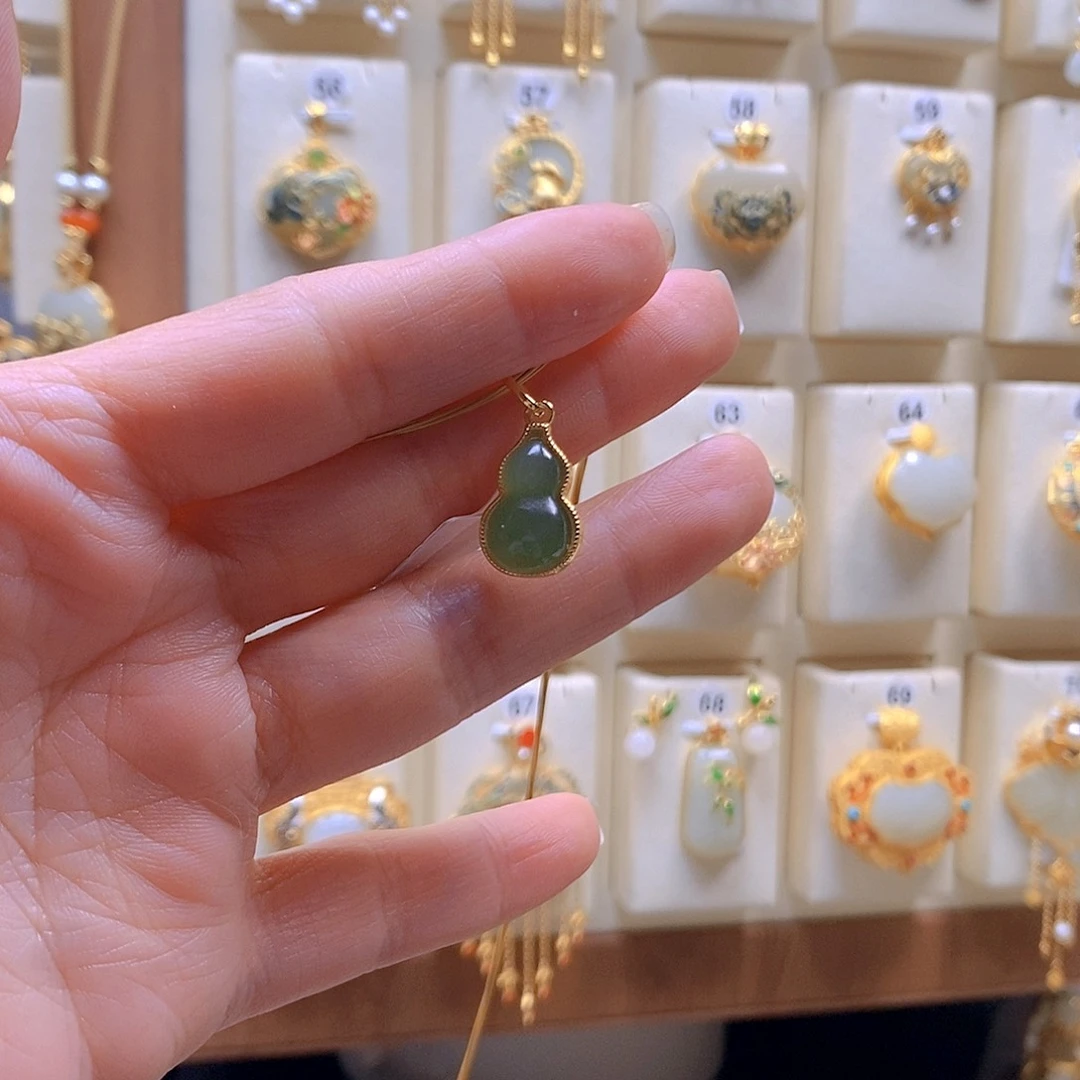 和田玉银S925镶嵌颈饰