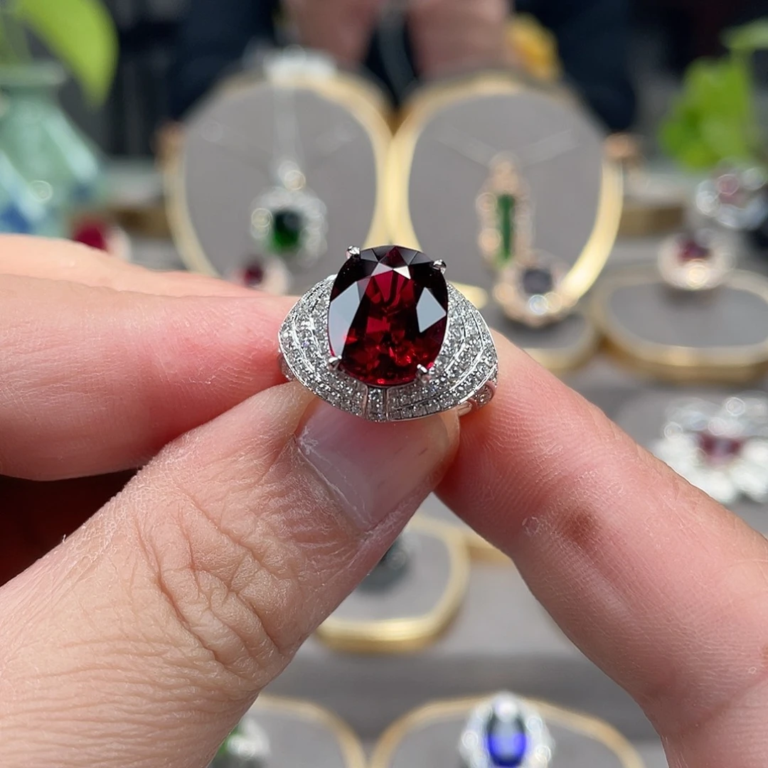 碧玺戒指18K金镶嵌5.55ct