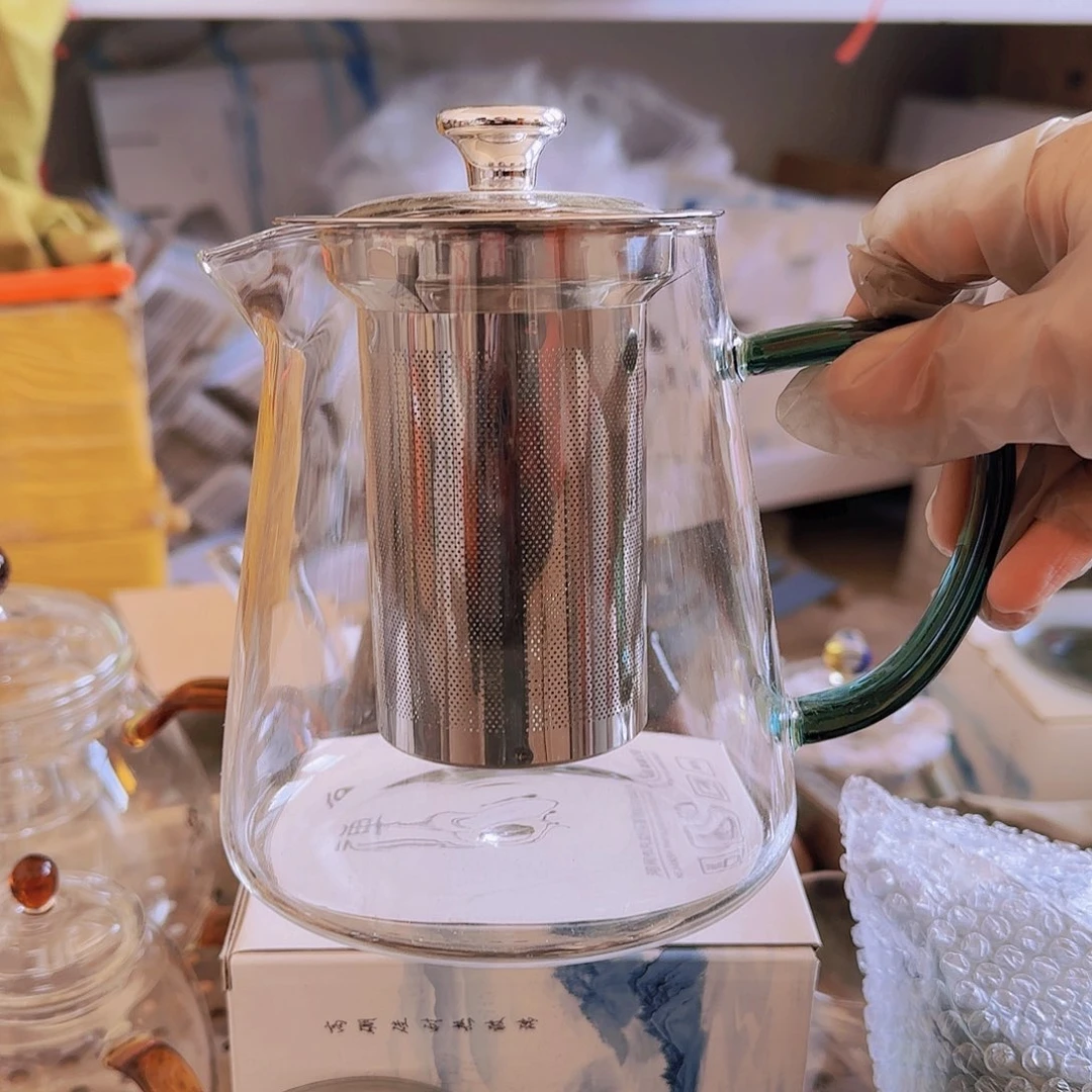 【闪购商品】高硼硅玻璃茶水分离G705钢 湖绿