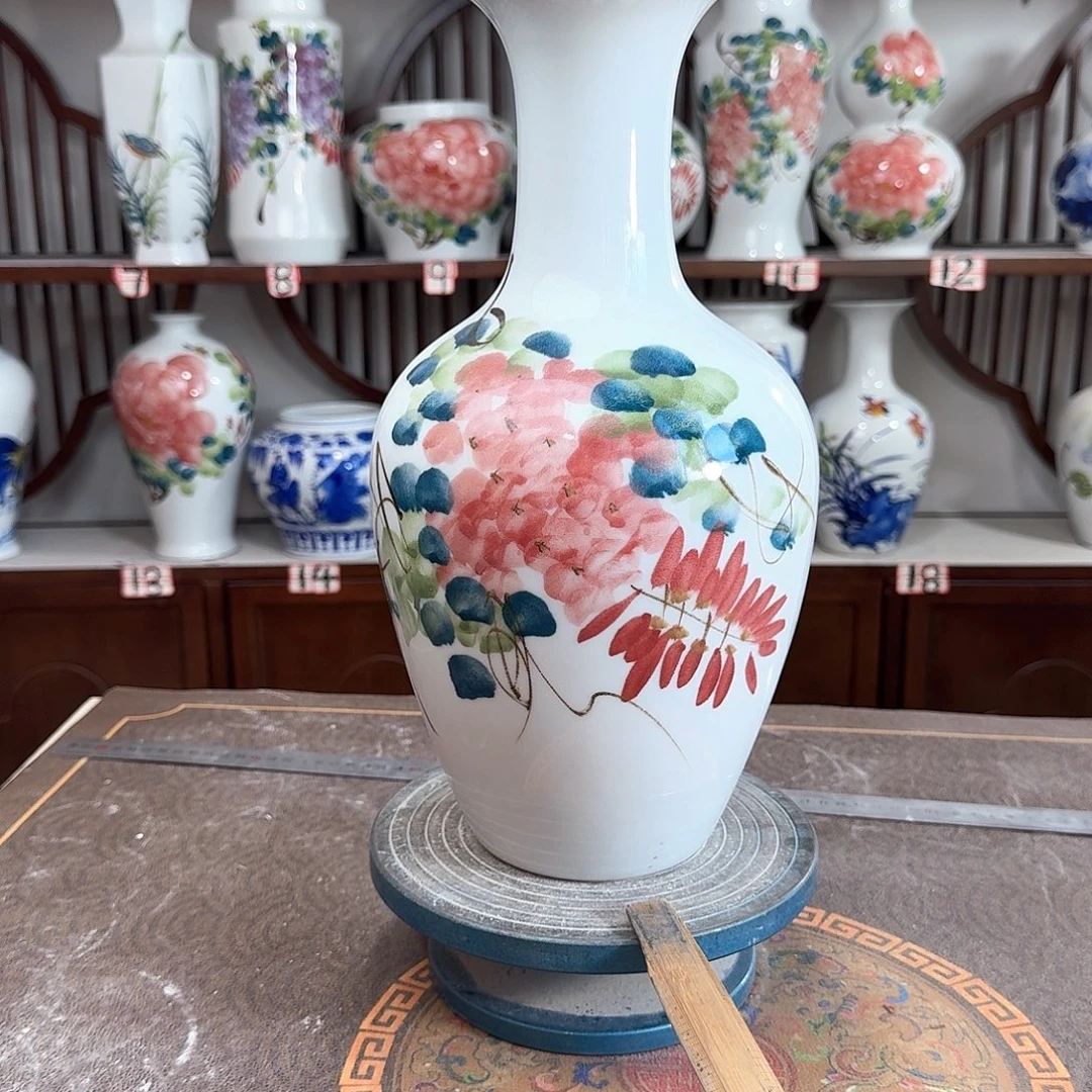 摆件景德镇陶瓷棒红紫