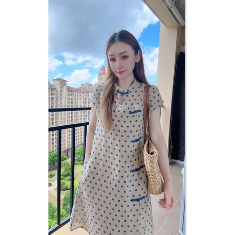 Z9983显瘦气质复古优雅中长款裙子