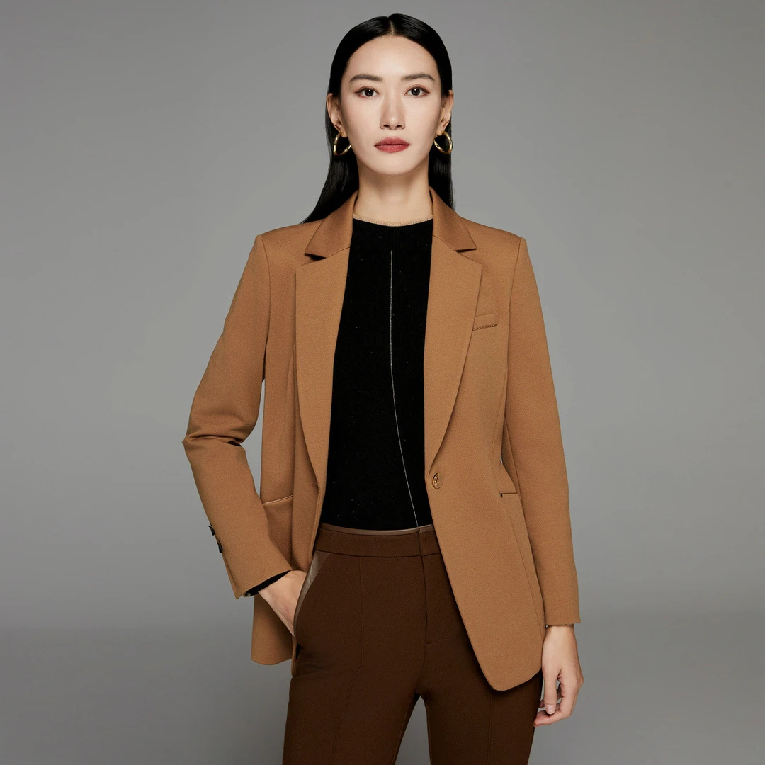 【CC专属】【含羊毛】一粒扣高级感商务通勤质感春秋西服外套女