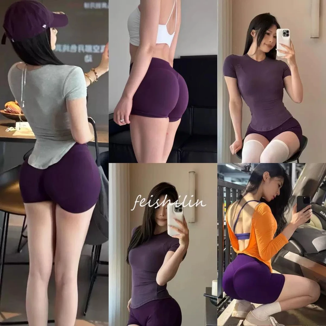 【蜜桃款】健身botee短裤三分中腰高弹显臀弹力针织健身运动短裤