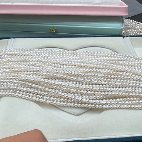 淡水珍珠珍珠项链银S925镶嵌21