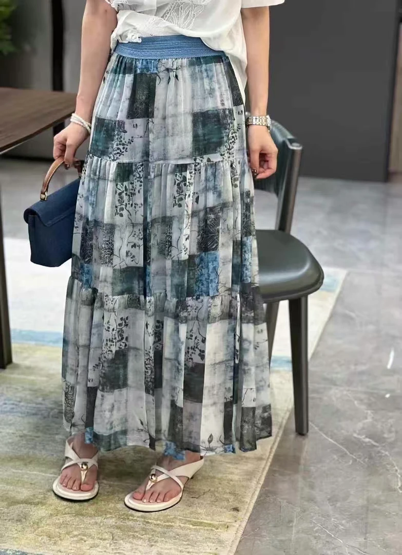 【BAI】度假风夏新款设计感半身裙32860