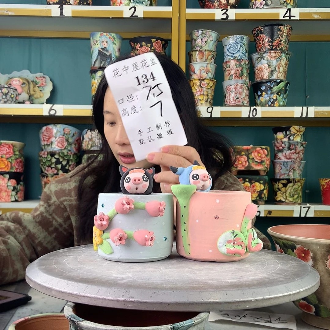 陶景德镇手工花盆134