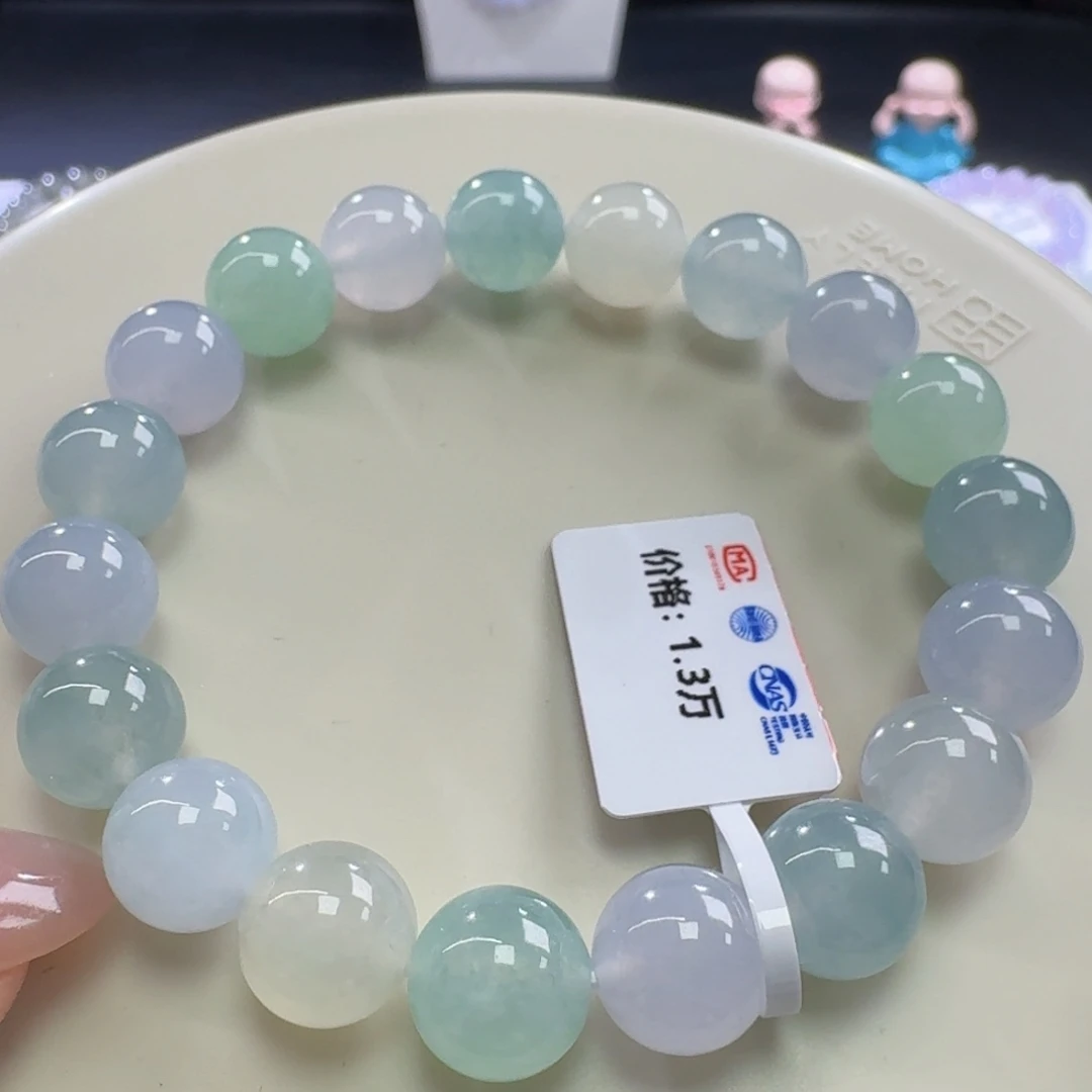 未镶嵌手链翡翠冰胶水润马卡龙卡10宠粉大漏！