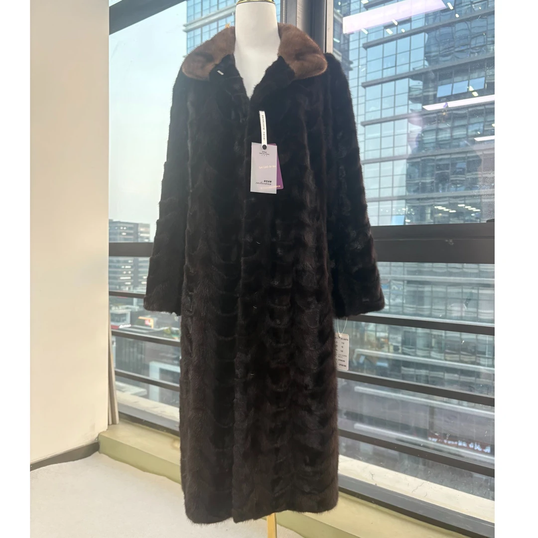 长款水貂大衣巧克力色