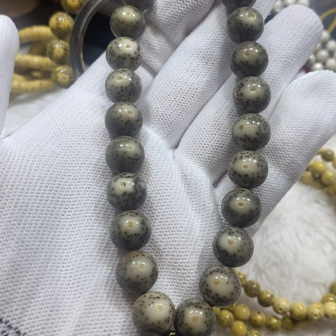 手串星月菩提绿包白11圆