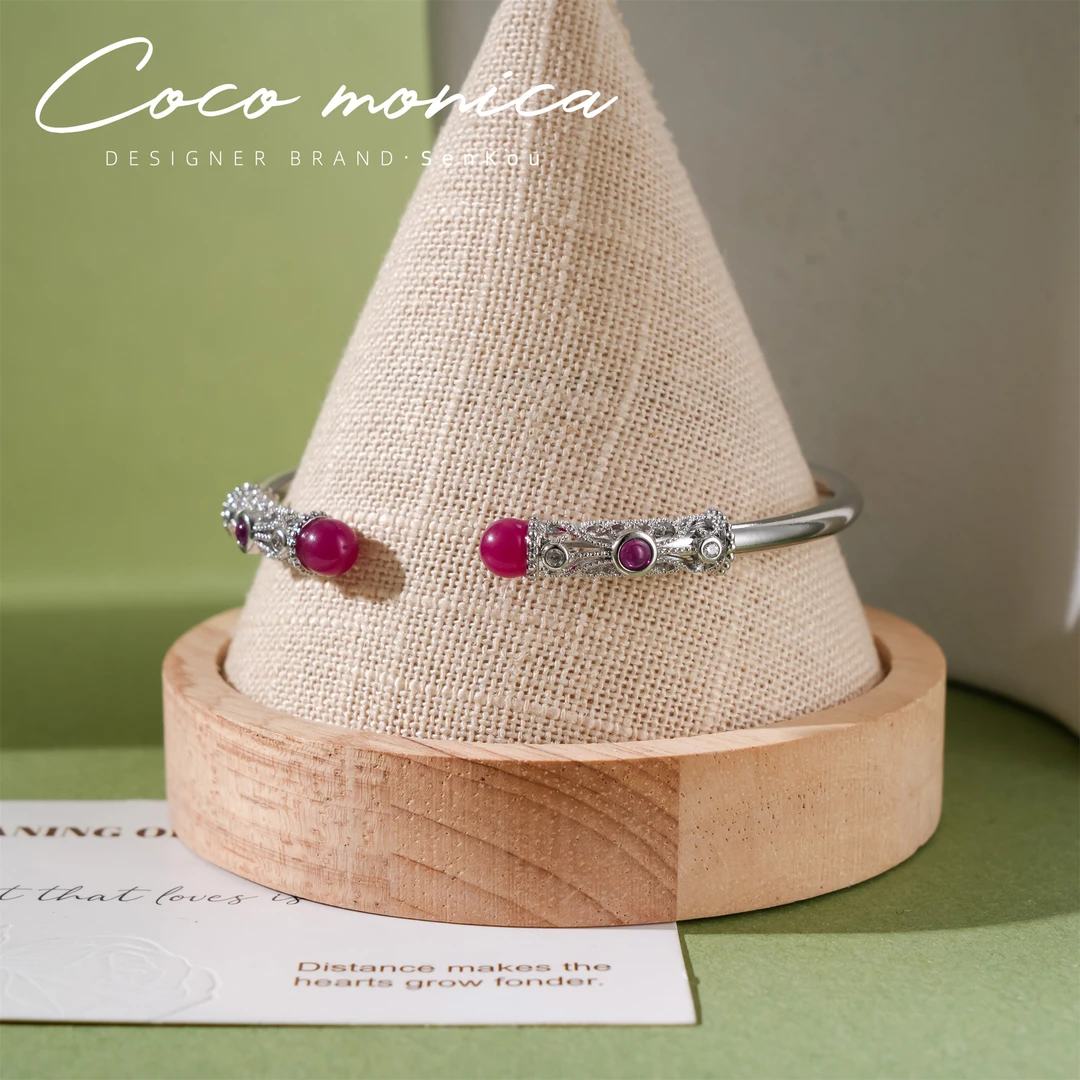 【小霞珠宝】红刚玉红宝石手链气质轻奢时尚百搭粉色AD472