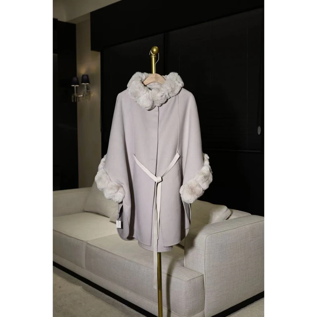 MY WANTS 25新高级气质温柔斗篷双面呢系带显瘦收腰DY1451